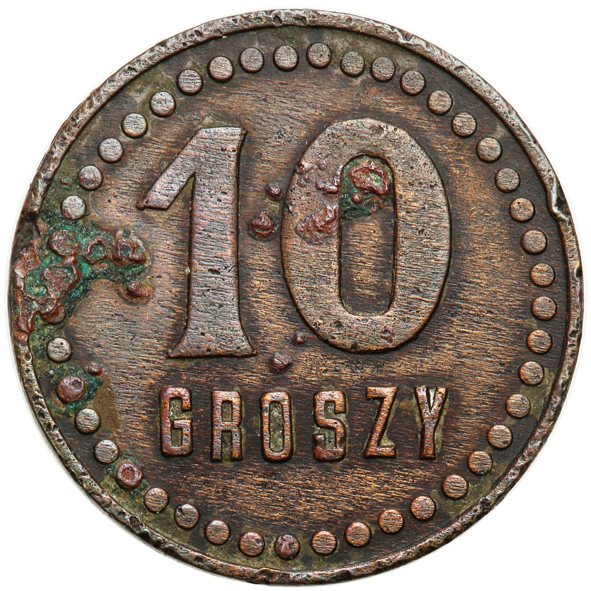 Warszawa - 10 groszy Kasyna Podoficerów Zawodowych 30 Pułku Strzelców Kaniowskich – RZADKIE